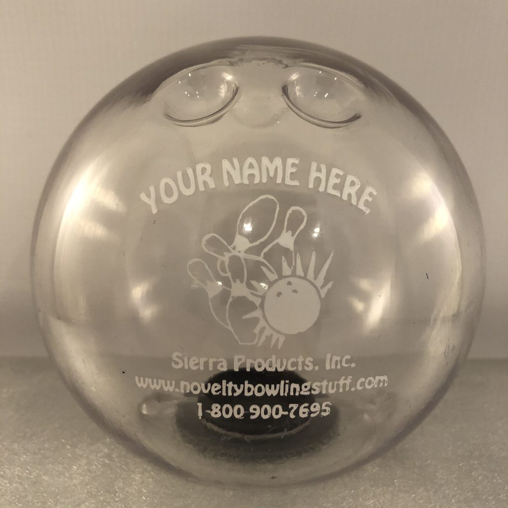 Personalized Bowling Ball Banks in Clear & Party Favors Sierra Products